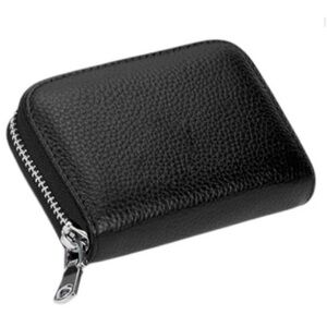 Black RFID Zipper Card Wallet Accordion Credit Card Holder